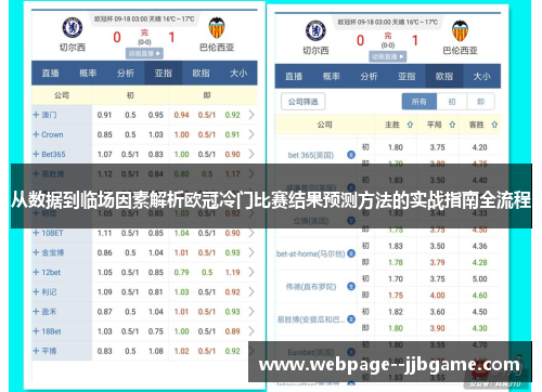 从数据到临场因素解析欧冠冷门比赛结果预测方法的实战指南全流程